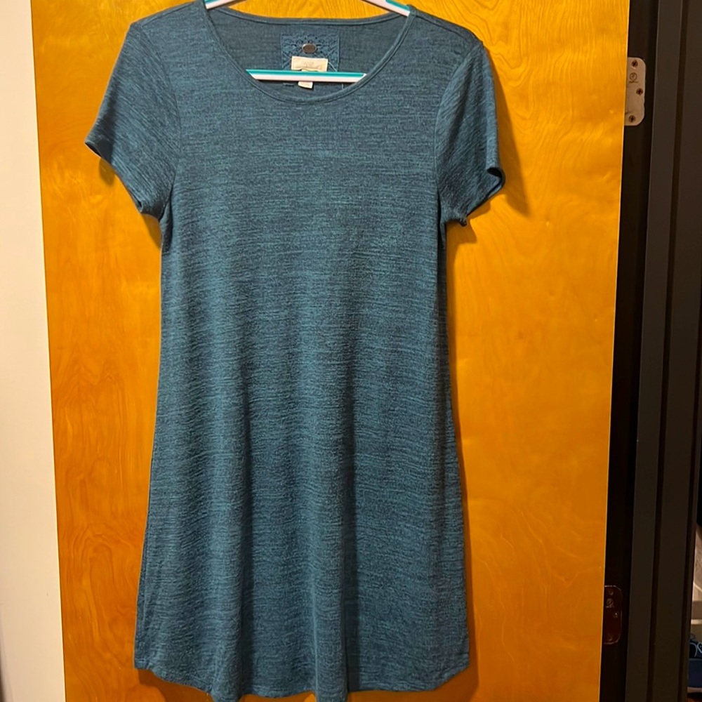 Cupio Women's Mini T-Shirt Dress Scoop Neck Short Sleeves Pullover Size Medium